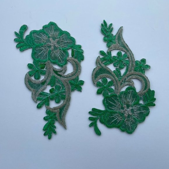 Embroidery Patches for Clothes Jacket Jeans Iron On Flower Patches set of 2 - Picture 6 of 8